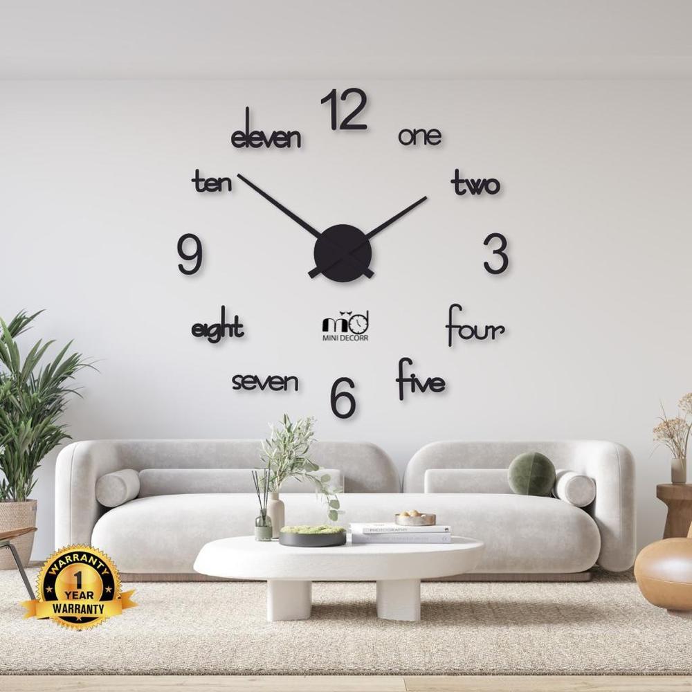 24x24 Inch Laser-Cut Wall Clock, Chipboard Laminated Sheet, Modern Design