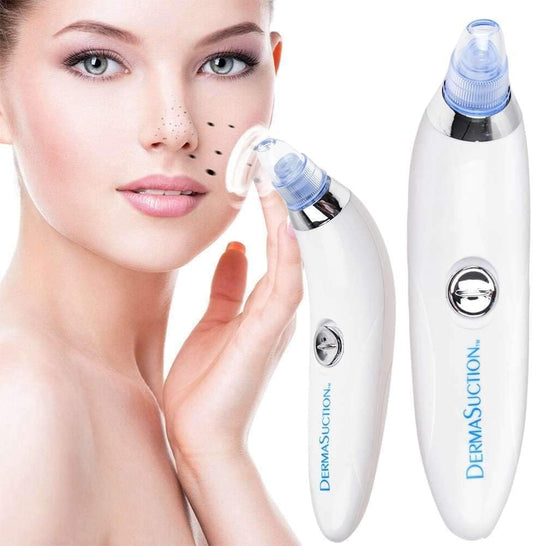 EssenceHomy USB rechargeable pore vacuum with 5 suction levels and 4 probes for deep skin cleansing and blackhead removal.