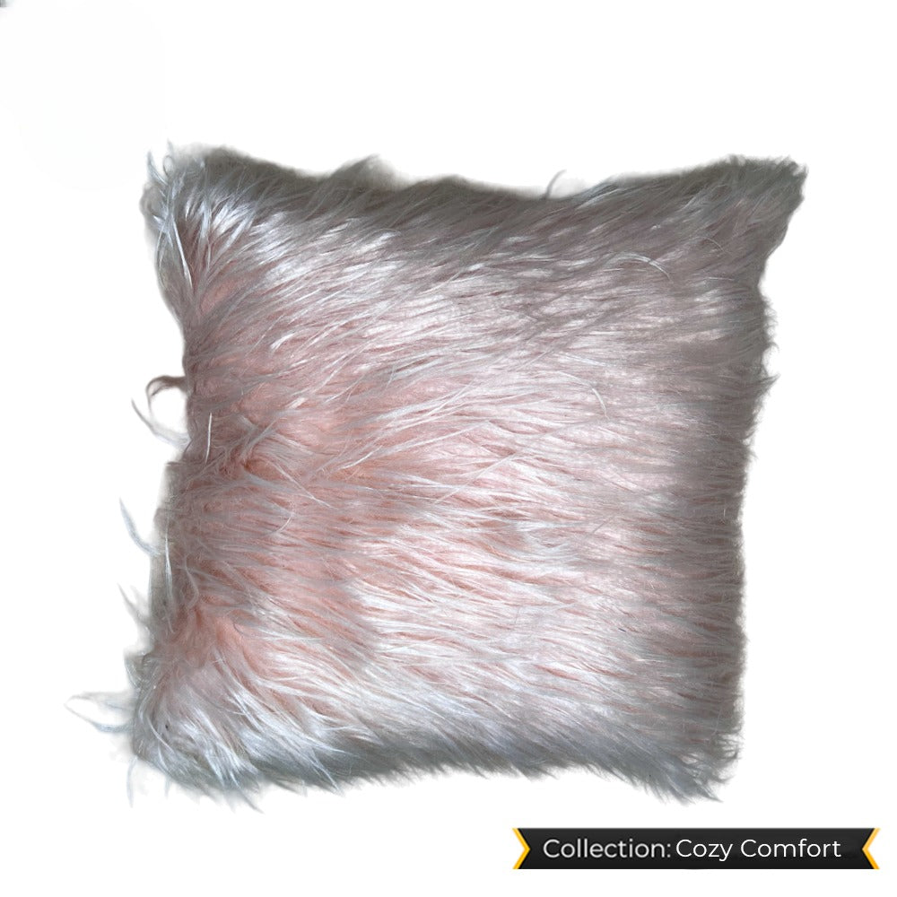 Soft plush beige cushion, ideal for cozy and stylish home interiors.